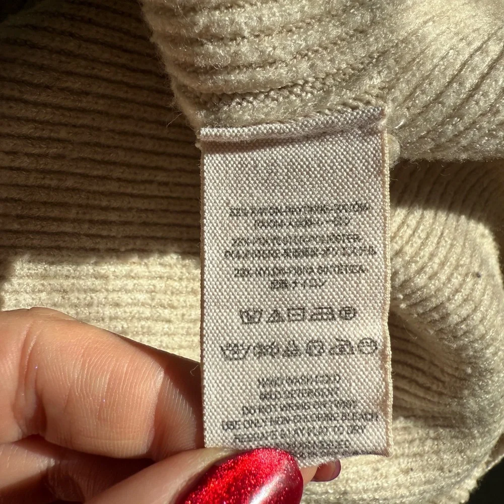 Free People Soft Beige Turtleneck Sweater - Picture 4 of 5